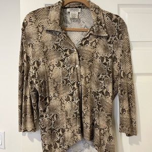 Olsen collection button down snake print shirt
